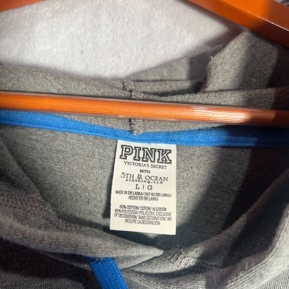 PINK Victoria's Secret Hoodie Womens L Blue Gray UCLA Bruins Pullover Sweatshirt - Picture 3 of 10